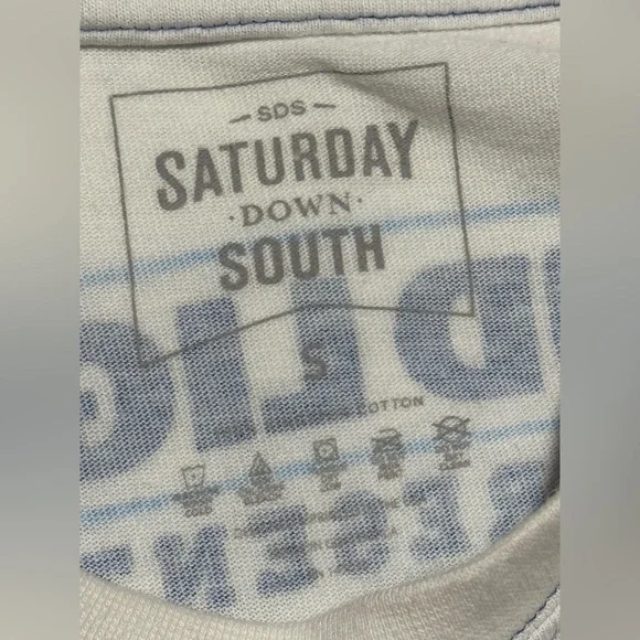 EUC Saturday Down South Blue & White Bud Light Graphic Long Sleeve size small - Picture 10 of 10